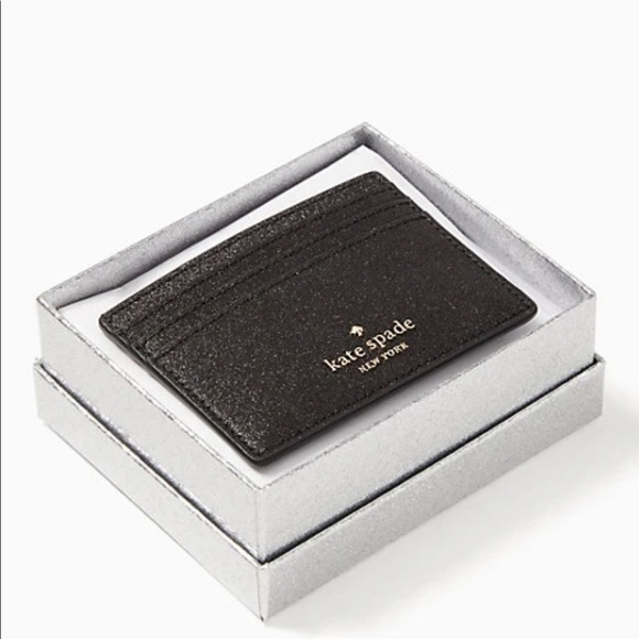 Kate Spade Shimmy Satchel & Card Holder Set Black - Picture 10 of 11